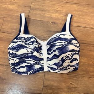 Le Mystere Bra Size 38G Blue Cream Tie Dye Swirl